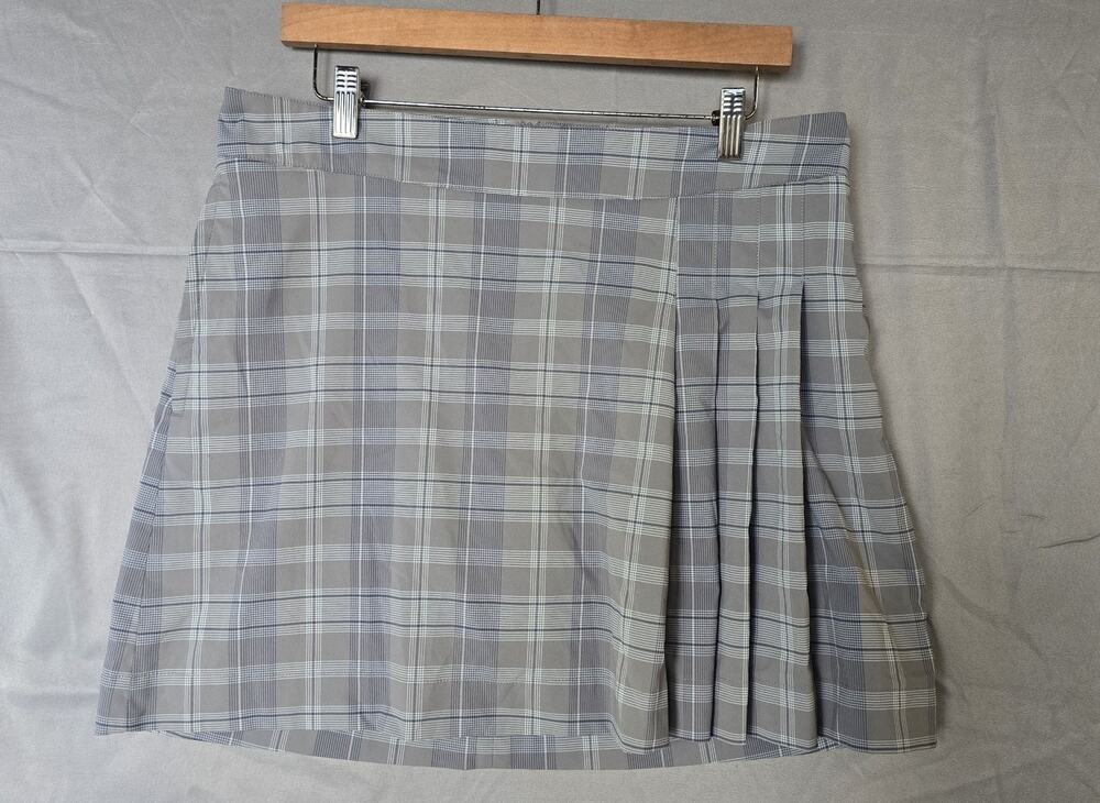 Nike Golf Skort Womens 10 Gray Plaid Dri-FIT Pleated Pockets Stretch Athletic